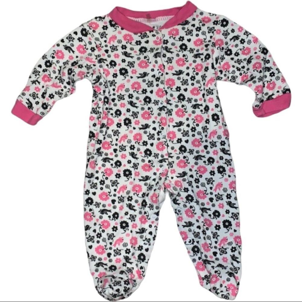 Cutie Pie snap up footies floral and birds